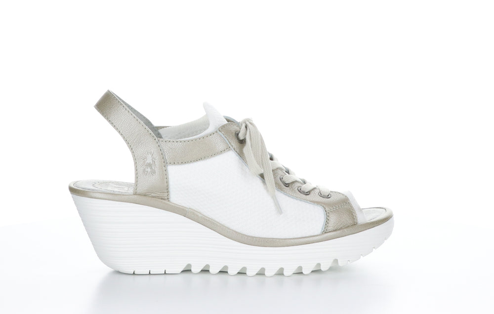 YEDU158FLY Silver (Cristal Sole) Lace-up Sandals|YEDU158FLY Sandales à Lacets in Argent Blanc