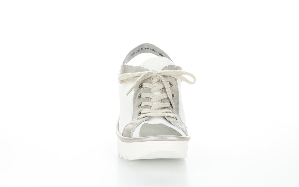 YEDU158FLY Silver (Cristal Sole) Lace-up Sandals|YEDU158FLY Sandales à Lacets in Argent Blanc