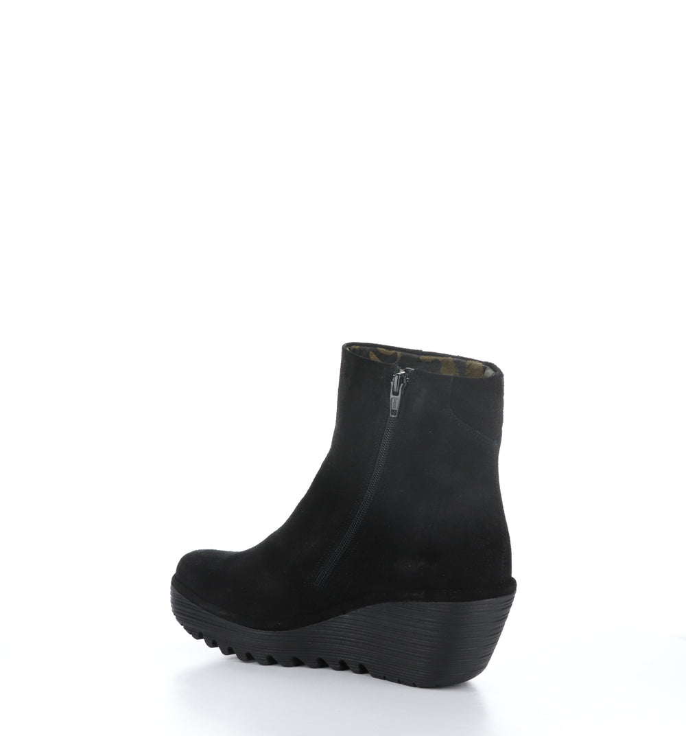 YULU252FLY Black Zip Up Boots|YULU252FLY Bottes avec Fermeture Zippée in Noir