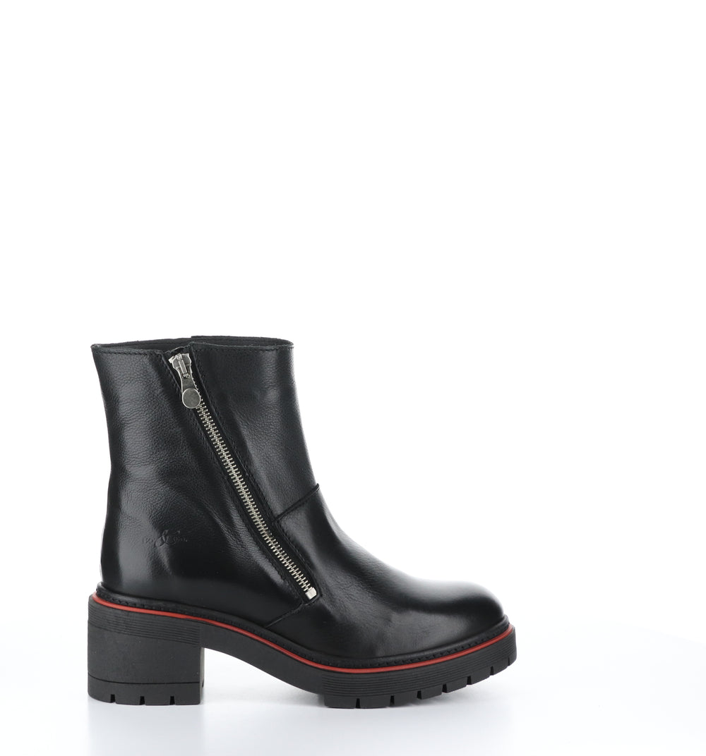 ZAP Black Zip Up Ankle Boots|ZAP Bottines avec Fermeture Zippée in Noir