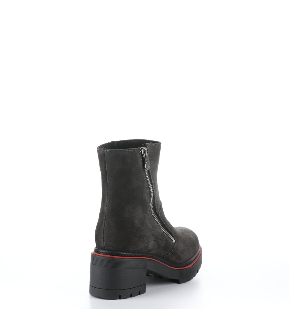 ZAP Grey Zip Up Ankle Boots|ZAP Bottines avec Fermeture Zippée in Gris