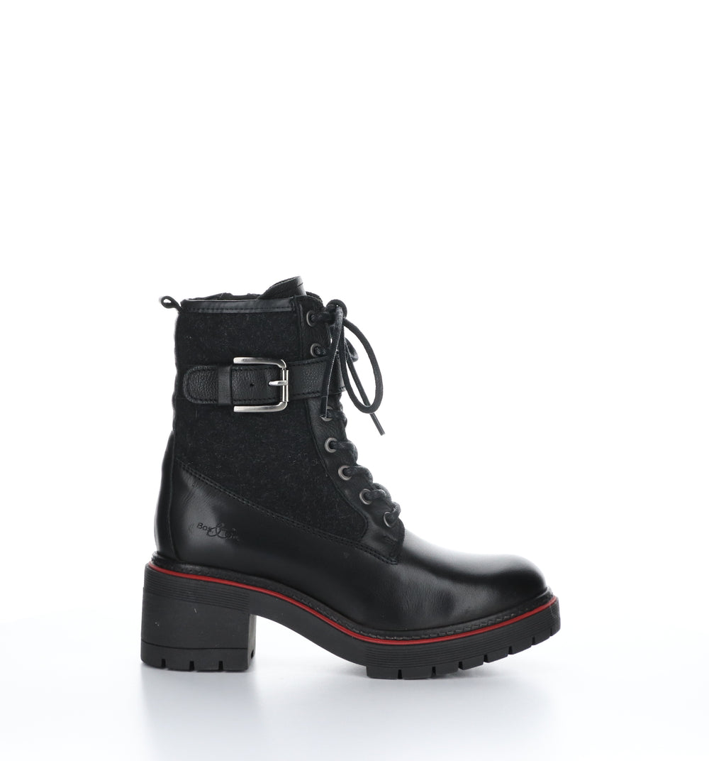 ZING Black Zip Up Boots|ZING Bottes avec Fermeture Zippée in Noir