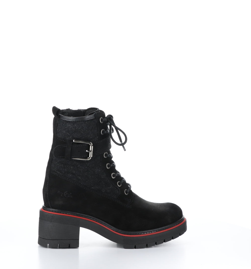 ZING Black Suede Zip Up Boots|ZING Bottes avec Fermeture Zippée in Noir