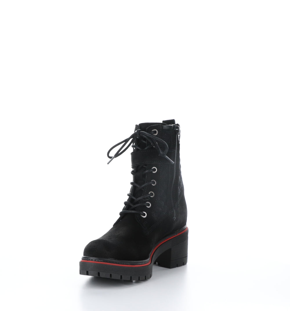 ZING Black Suede Zip Up Boots|ZING Bottes avec Fermeture Zippée in Noir