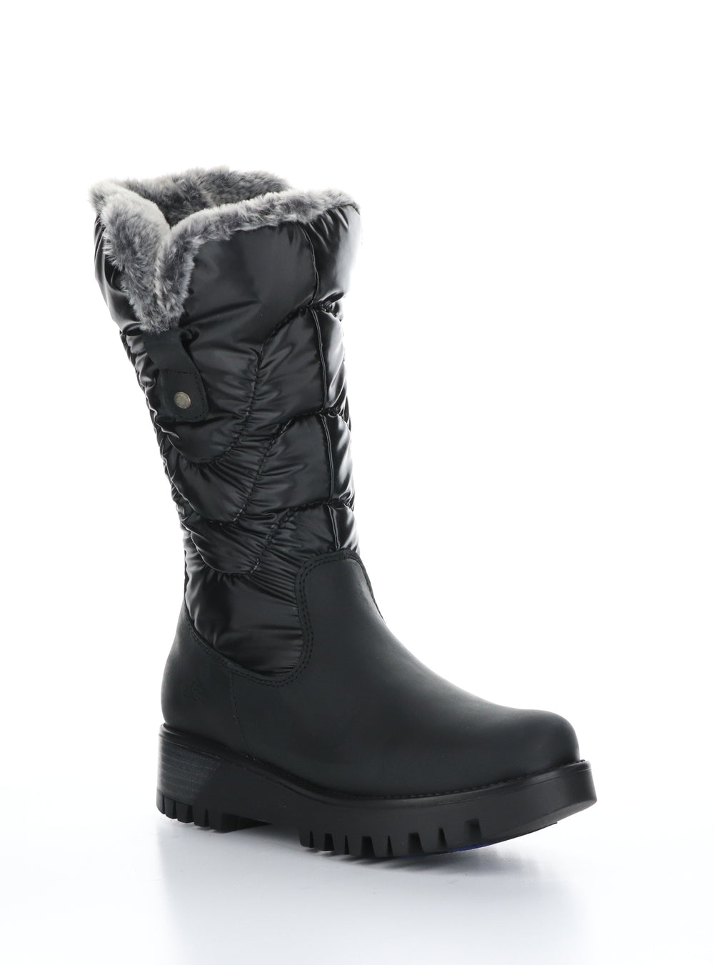 ASTRID Black/Grey Black Zip Up Boots|ASTRID Bottes avec Fermeture Zippée in Noir