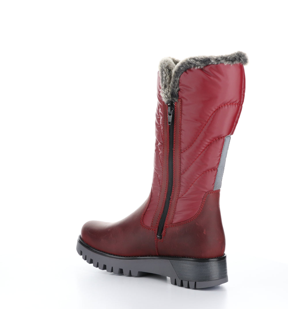 ASTRID Red/Greyblack Zip Up Boots|ASTRID Bottes avec Fermeture Zippée in Rouge