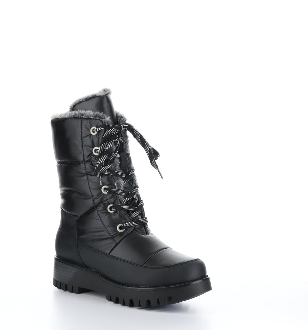 ATLAS Black/Grey Black Zip Up Boots|ATLAS Bottes avec Fermeture Zippée in Noir