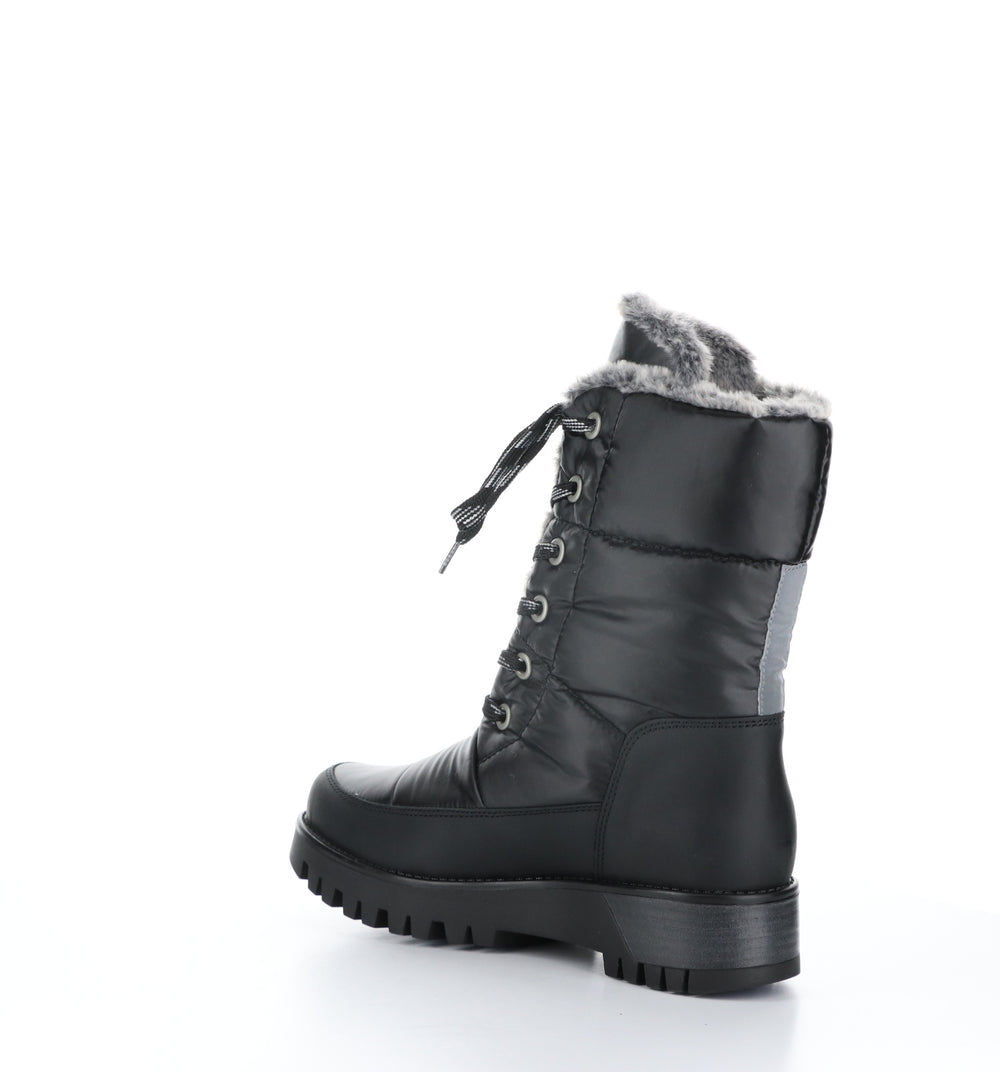 ATLAS Black/Grey Black Zip Up Boots|ATLAS Bottes avec Fermeture Zippée in Noir
