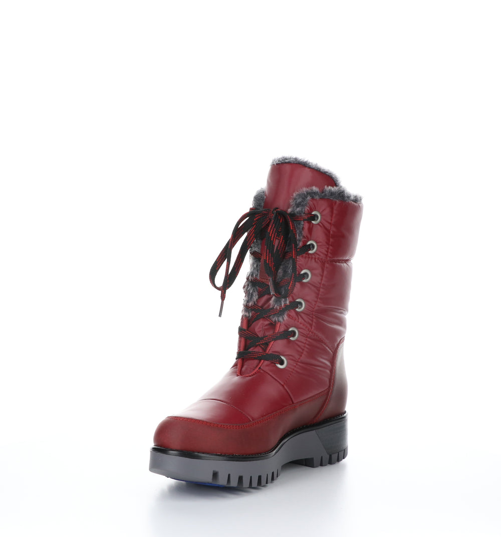 ATLAS Red/Greyblack Zip Up Boots|ATLAS Bottes avec Fermeture Zippée in Rouge