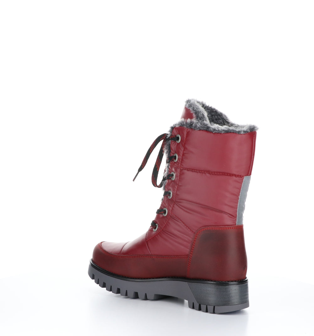 ATLAS Red/Greyblack Zip Up Boots|ATLAS Bottes avec Fermeture Zippée in Rouge