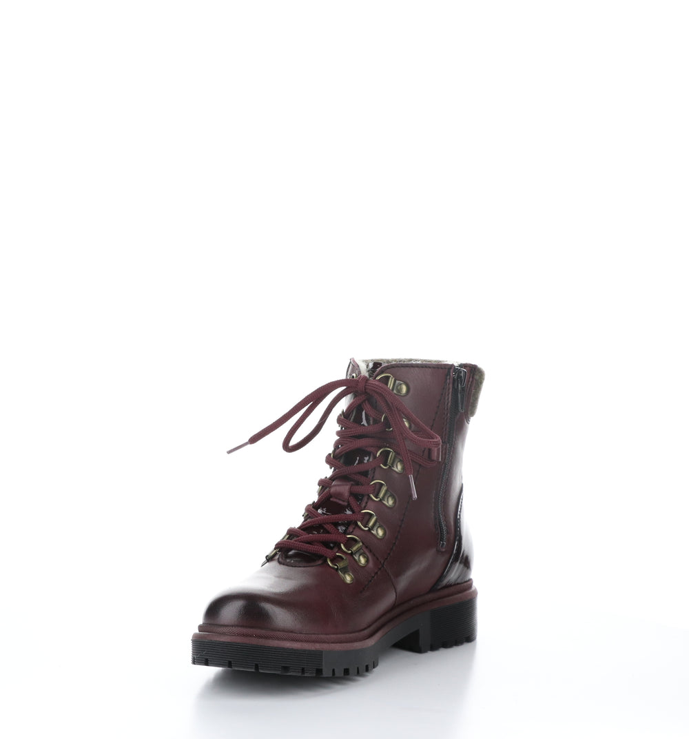 AXEL Bordo/Brown Zip Up Ankle Boots|AXEL Bottines avec Fermeture Zippée in Rouge