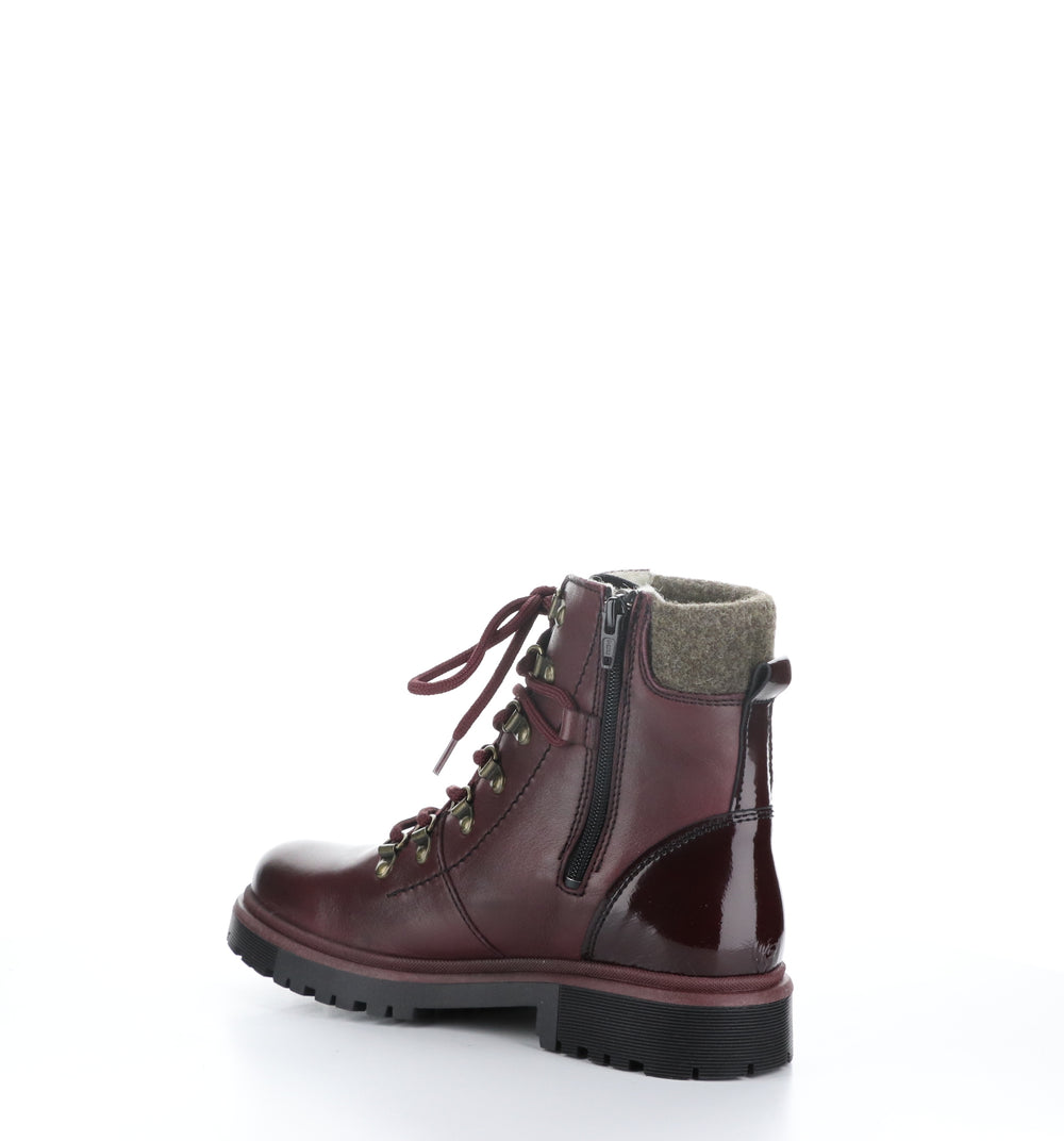 AXEL Bordo/Brown Zip Up Ankle Boots|AXEL Bottines avec Fermeture Zippée in Rouge