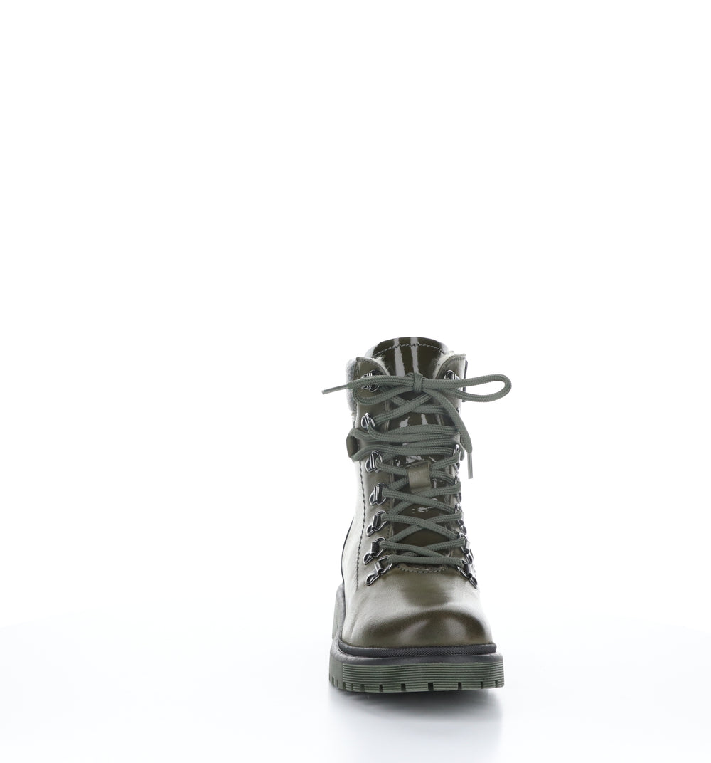 AXEL Olive/Grey Zip Up Ankle Boots