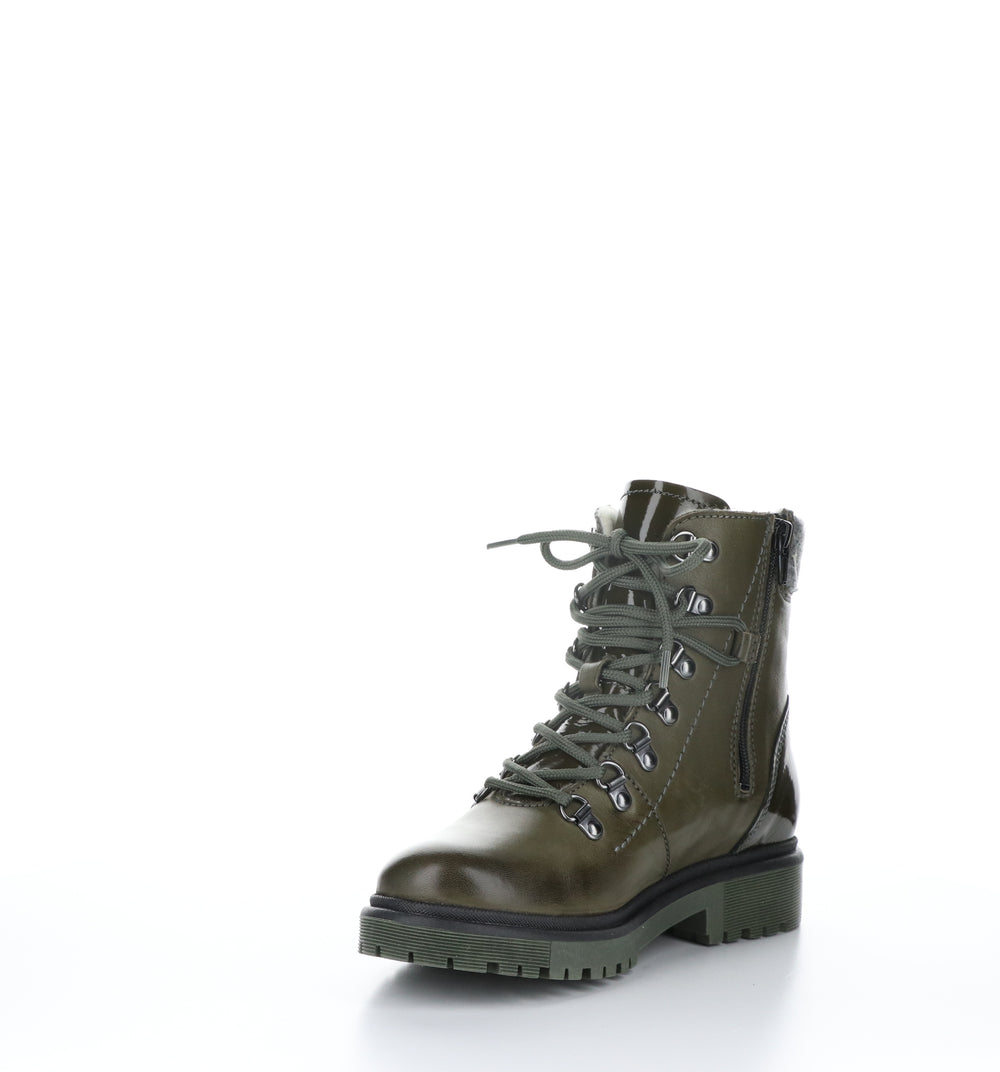 AXEL Olive/Grey Zip Up Ankle Boots