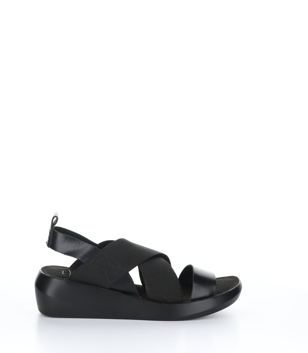 BAJI848FLY BLACK Wedge Sandals|BAJI848FLY Chaussures à Bout Rond in Noir