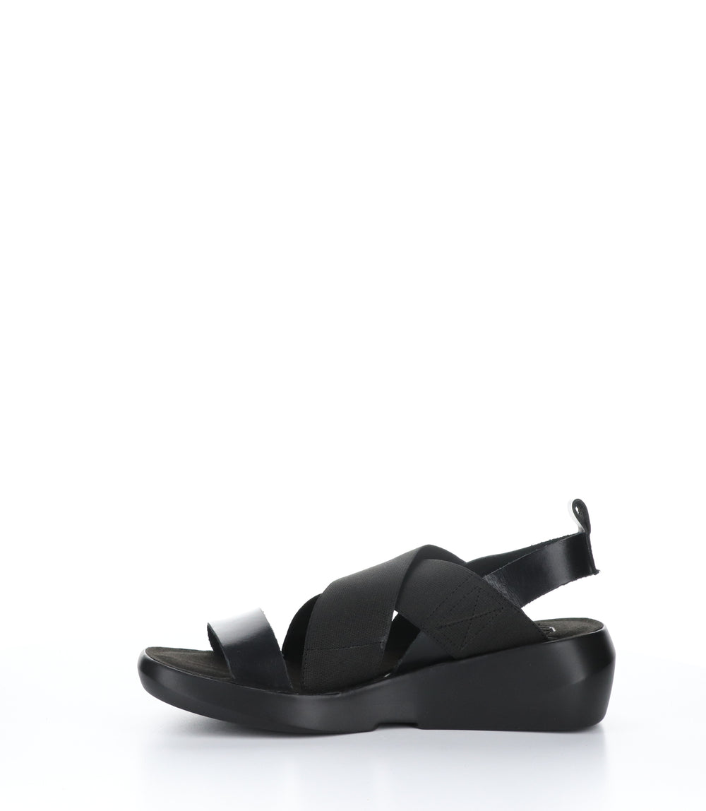 BAJI848FLY BLACK Wedge Sandals|BAJI848FLY Chaussures à Bout Rond in Noir