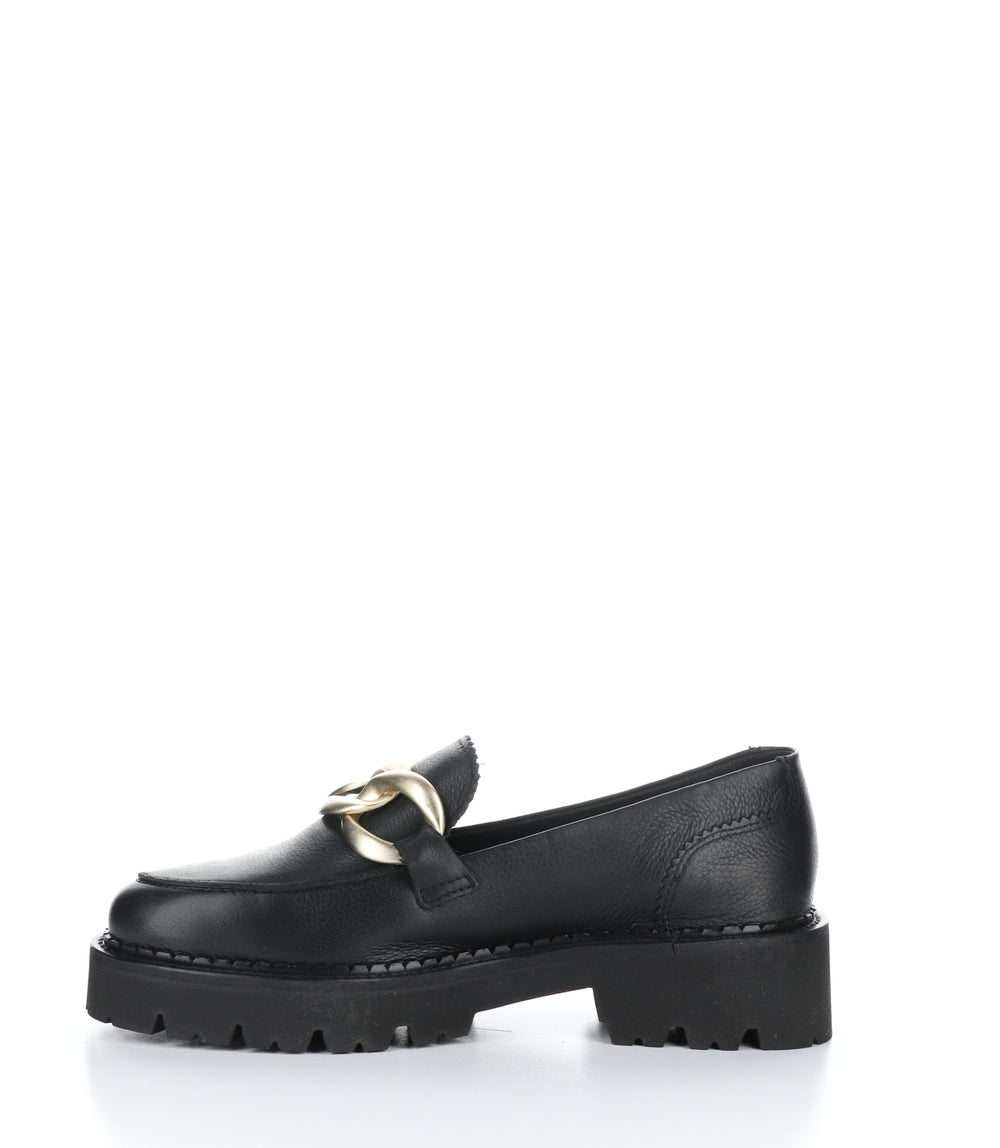 BASSE 001 Black Feel Leather Slip-on Shoes
