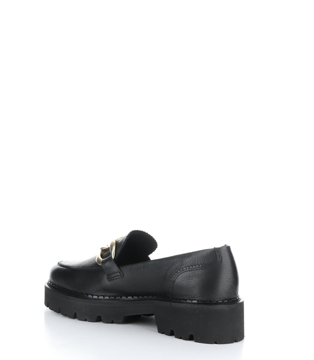 BASSE 001 Black Feel Leather Slip-on Shoes