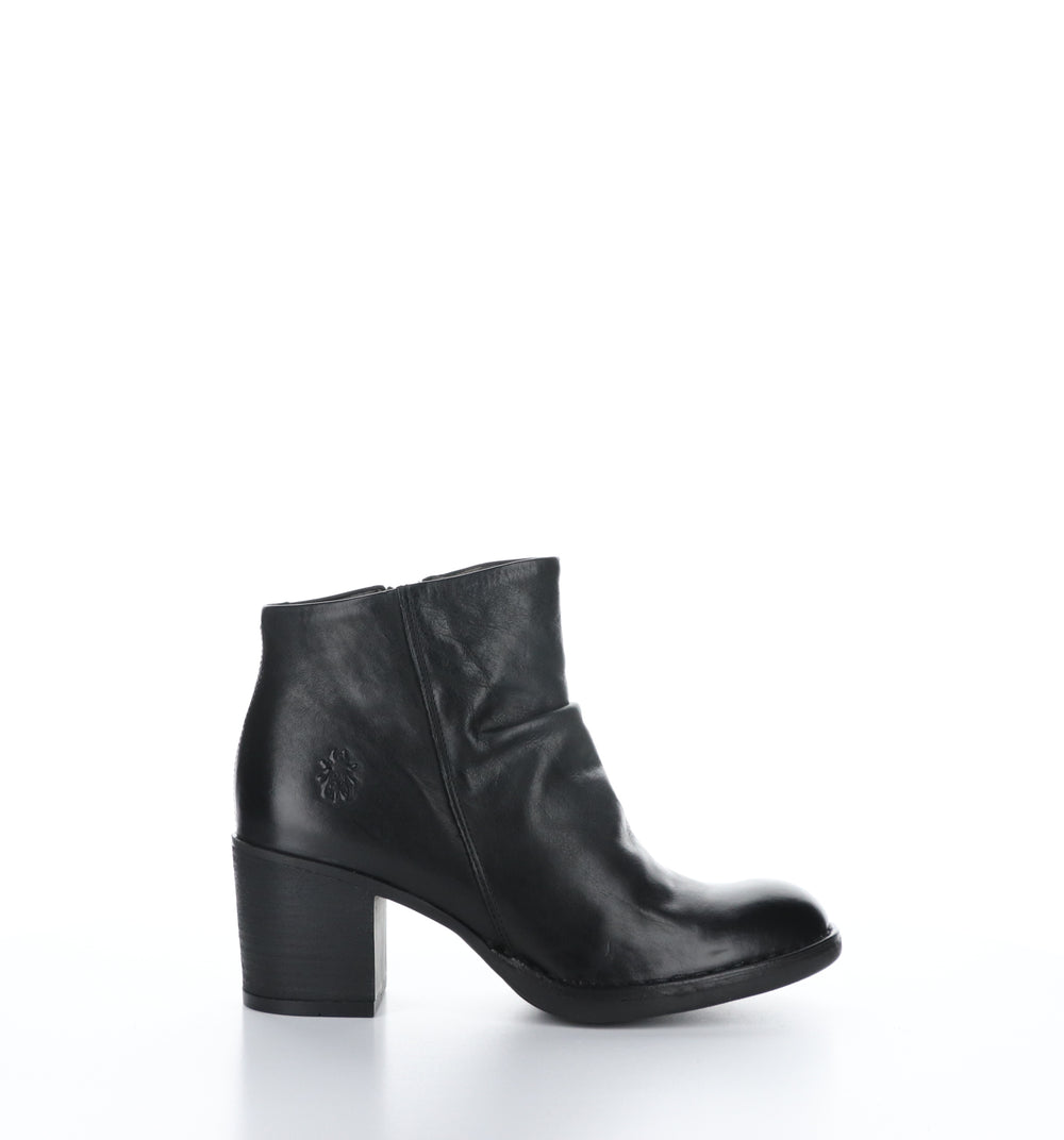 BELL061FLY Black Zip Up Ankle Boots|BELL061FLY Bottines avec Fermeture Zippée in Noir