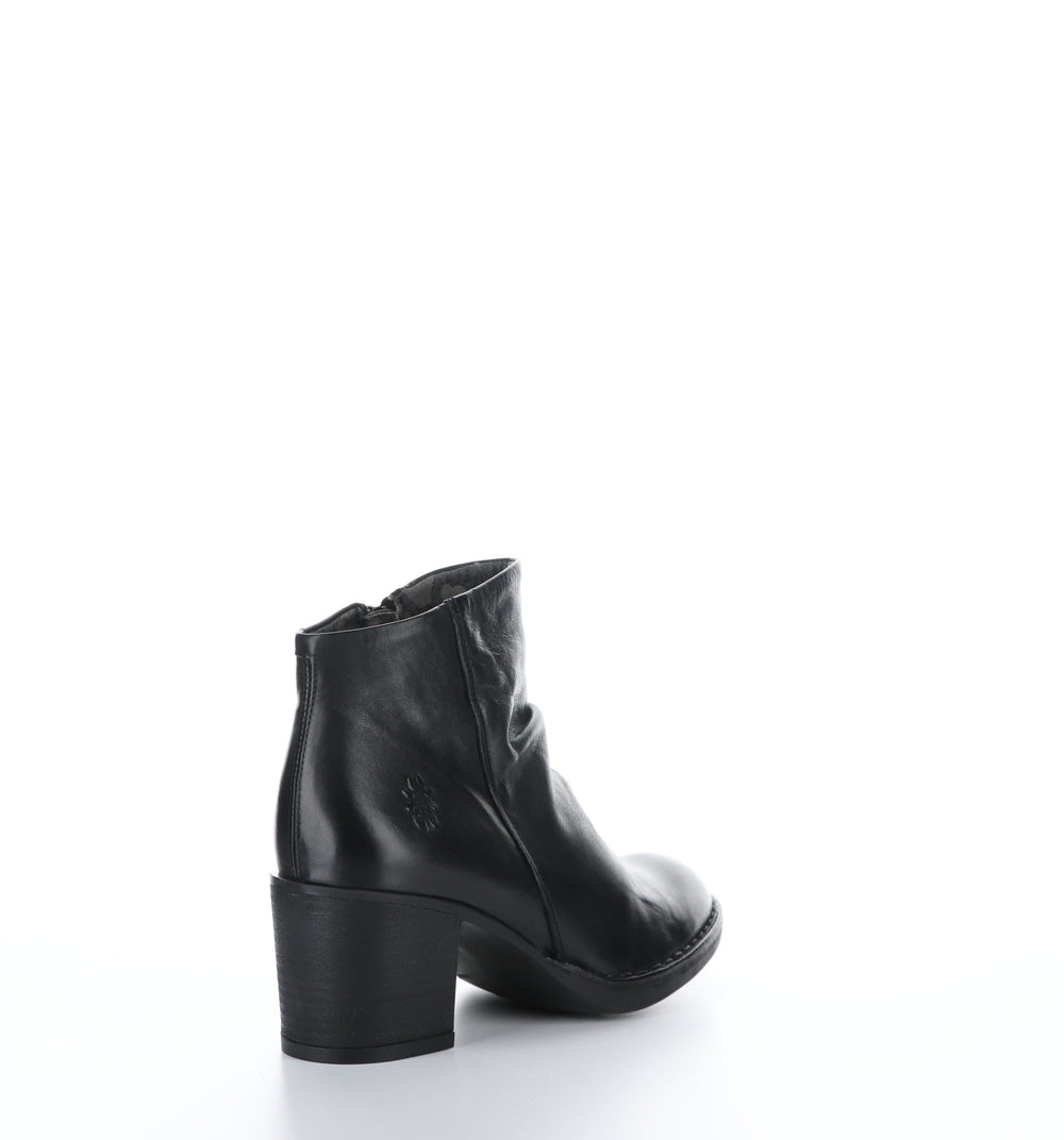 BELL061FLY Black Zip Up Ankle Boots|BELL061FLY Bottines avec Fermeture Zippée in Noir