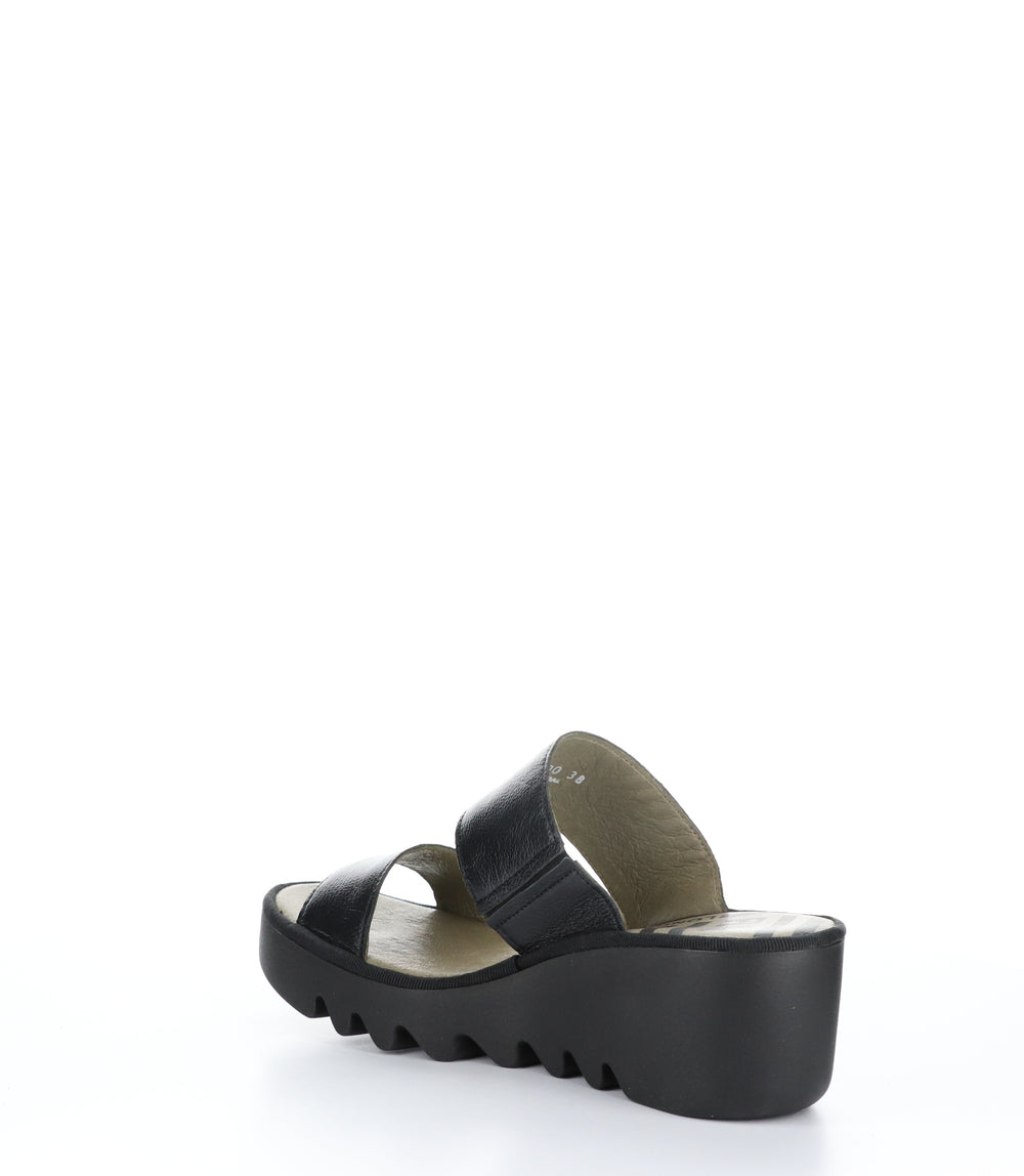 BESY357FLY BLACK Wedge Sandals|BESY357FLY Chaussures à Bout Rond in Noir