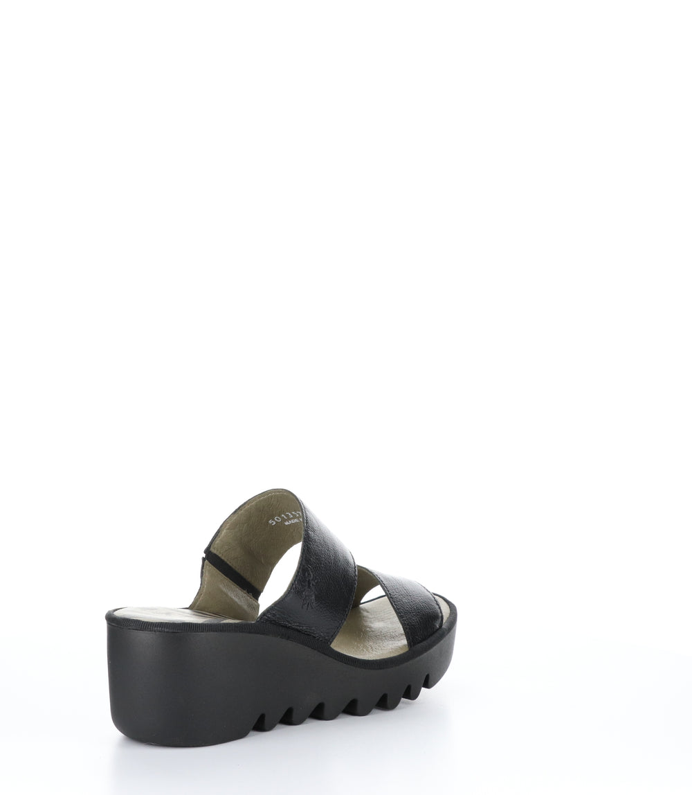 BESY357FLY BLACK Wedge Sandals|BESY357FLY Chaussures à Bout Rond in Noir