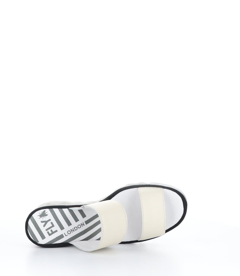 BESY357FLY OFF WHITE Wedge Sandals|BESY357FLY Chaussures à Bout Rond in Blanc