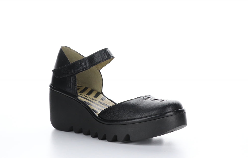 BISO305FLY Mousse Black Ankle Strap Sandals|BISO305FLY Sandales à Bride Cheville in Noir