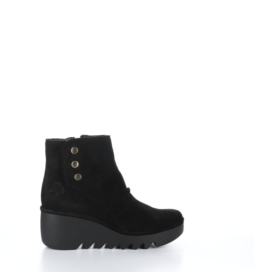BROM344FLY Black Zip Up Ankle Boots|BROM344FLY Bottines avec Fermeture Zippée in Noir