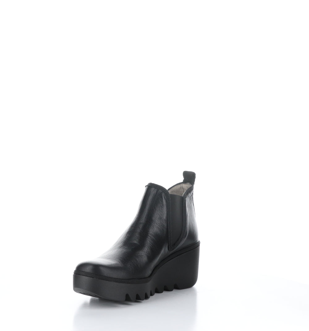 BYNE349FLY Black Round Toe Ankle Boots|BYNE349FLY Bottines à Bout Rond in Noir
