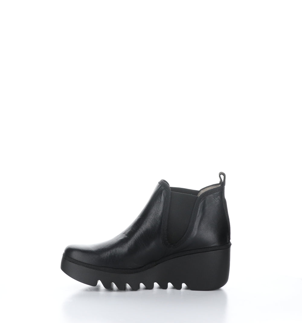 BYNE349FLY Black Round Toe Ankle Boots|BYNE349FLY Bottines à Bout Rond in Noir
