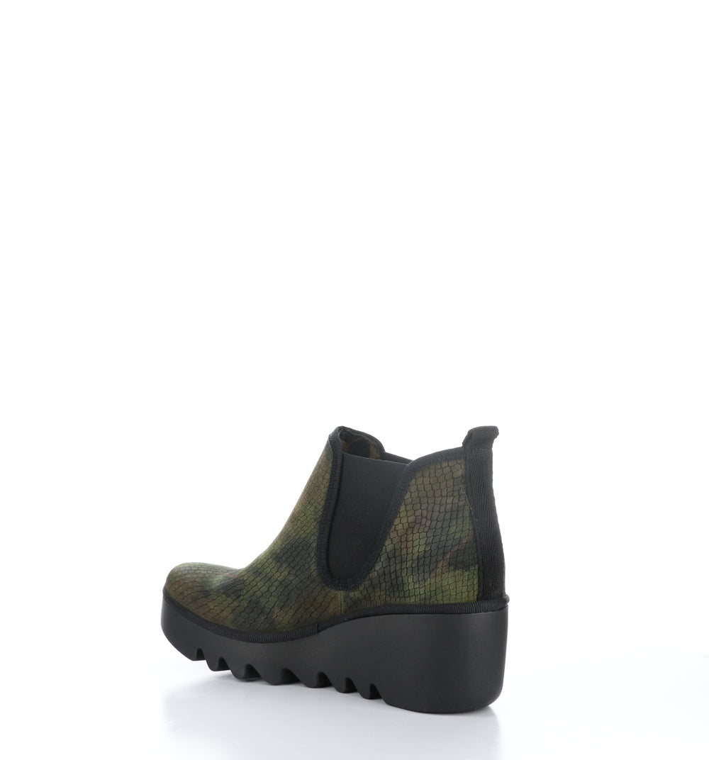 BYNE349FLY Green Round Toe Ankle Boots|BYNE349FLY Bottines à Bout Rond in Vert
