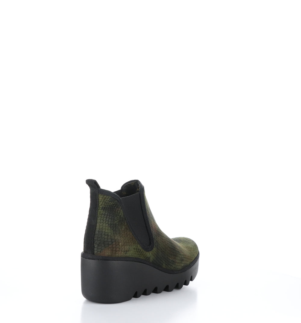 BYNE349FLY Green Round Toe Ankle Boots|BYNE349FLY Bottines à Bout Rond in Vert