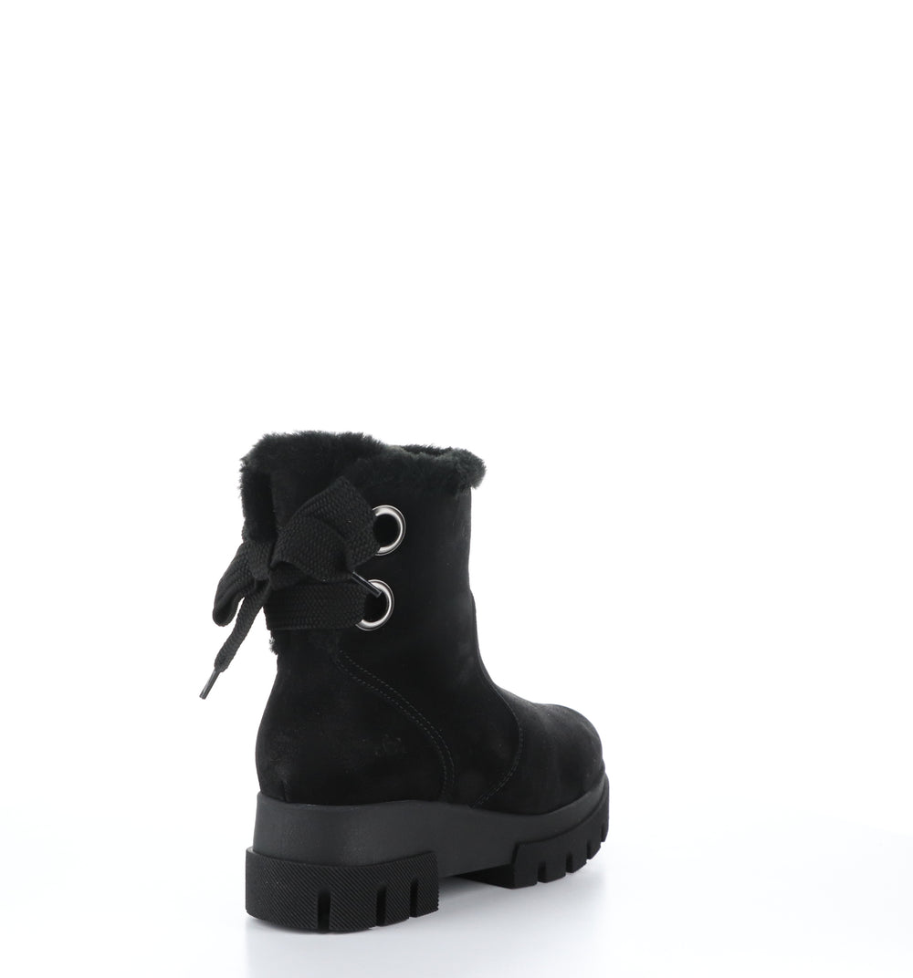 CACHET Black Zip Up Boots|CACHET Bottes avec Fermeture Zippée in Noir