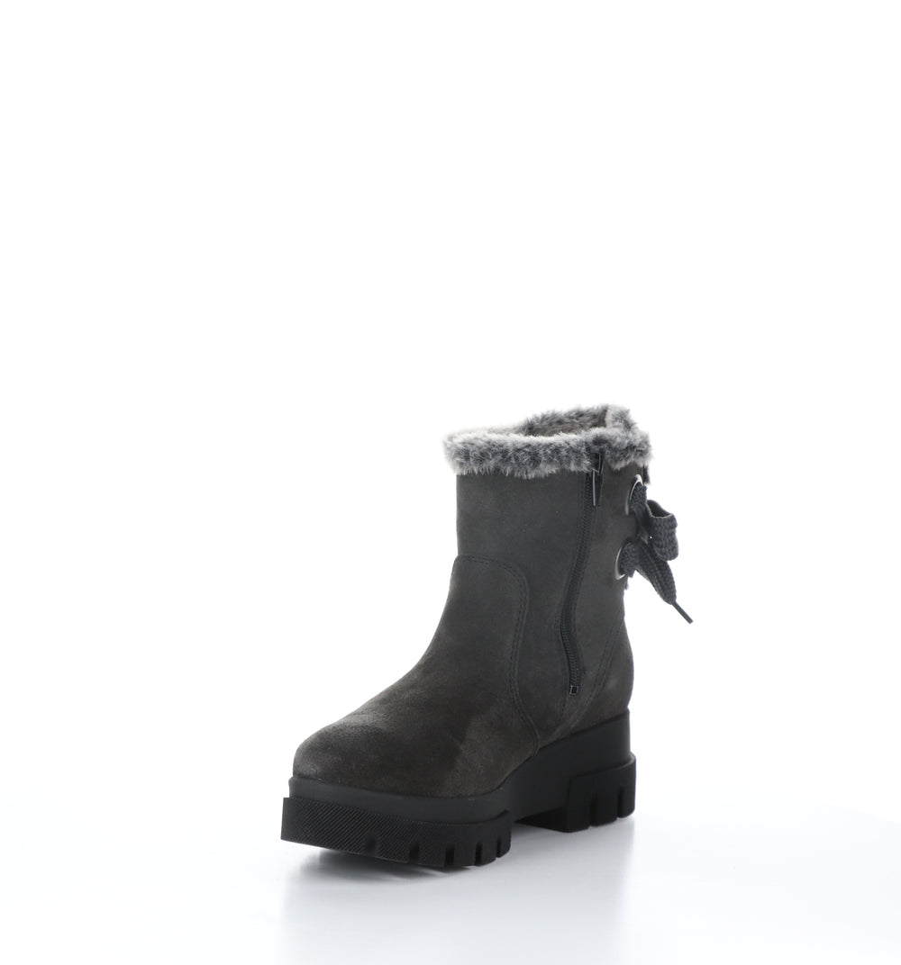 CACHET Grey/Black/Grey Zip Up Boots|CACHET Bottes avec Fermeture Zippée in Gris