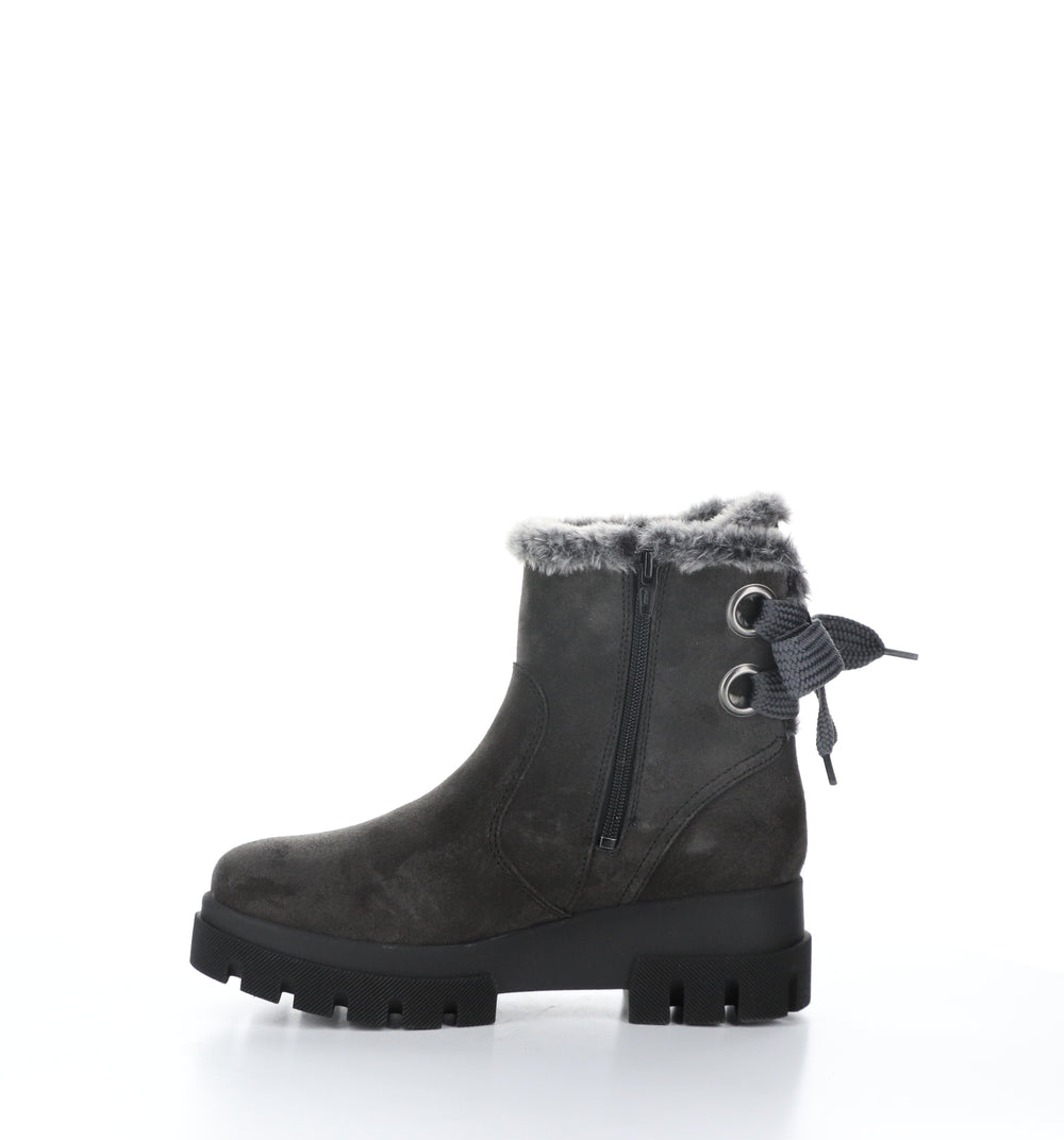 CACHET Grey/Black/Grey Zip Up Boots|CACHET Bottes avec Fermeture Zippée in Gris