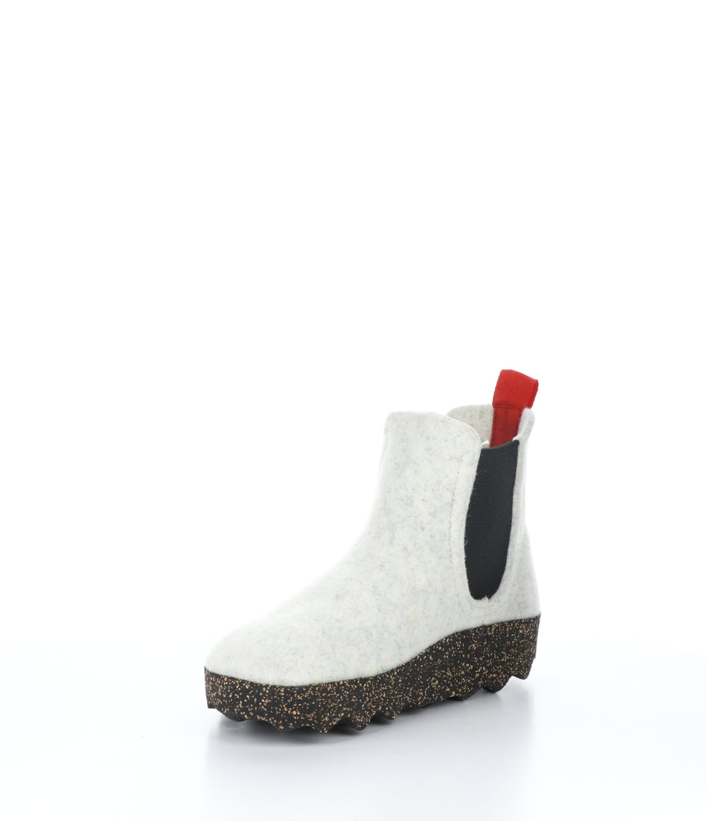 CAIA084ASP Off White Round Toe Boots|CAIA084ASP Bottes à Bout Rond in Blanc