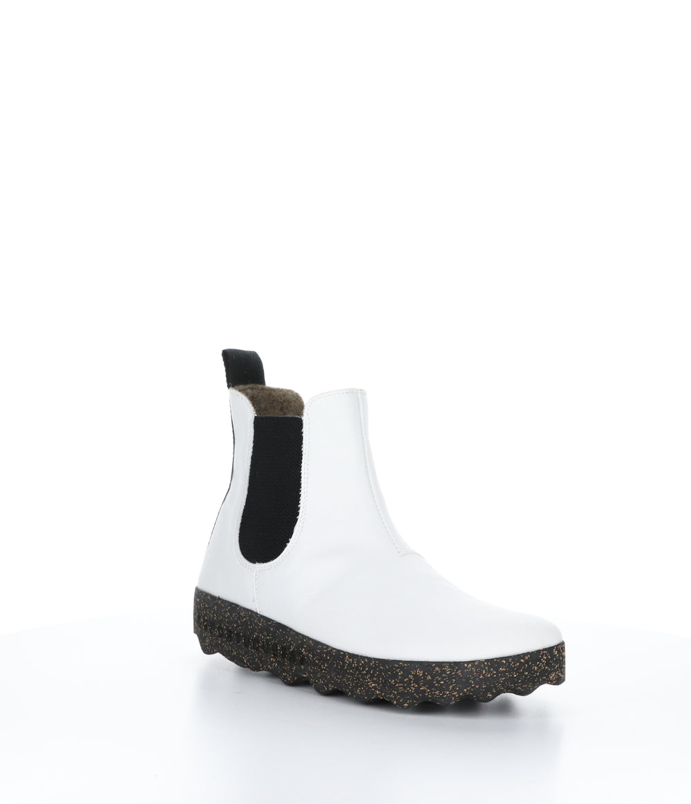 CAIA087ASP White Round Toe Boots|CAIA087ASP Bottes à Bout Rond in Blanc
