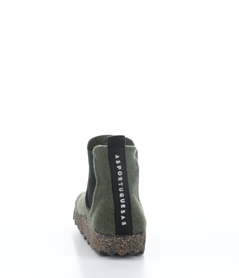 CAIA090ASPM Military Green Round Toe Boots|CAIA090ASPM Bottes à Bout Rond in Vert