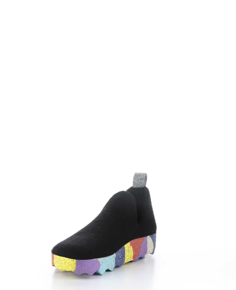 CITY003ASP Black/Multi Round Toe Shoes|CITY003ASP Chaussures à Bout Rond in Noir
