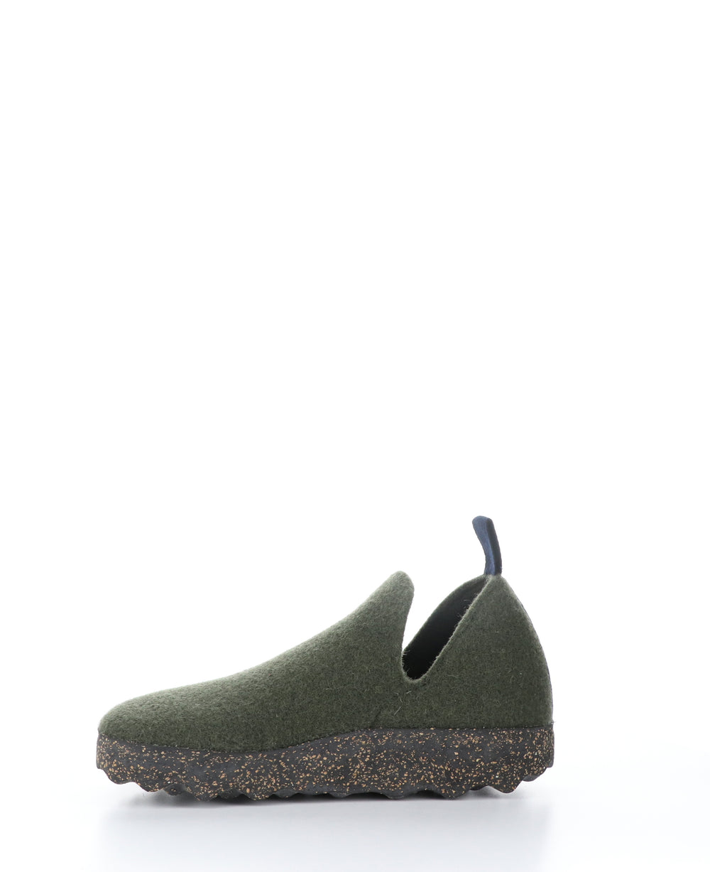 CITY Military Green Round Toe Shoes|CITY Chaussures à Bout Rond in Vert