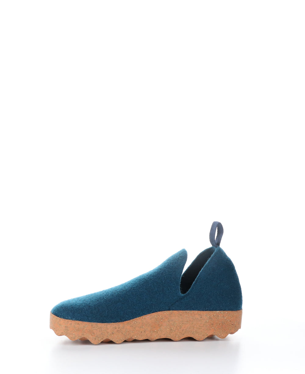 CITY Peacock Blue Round Toe Shoes|CITY Chaussures à Bout Rond in Bleu