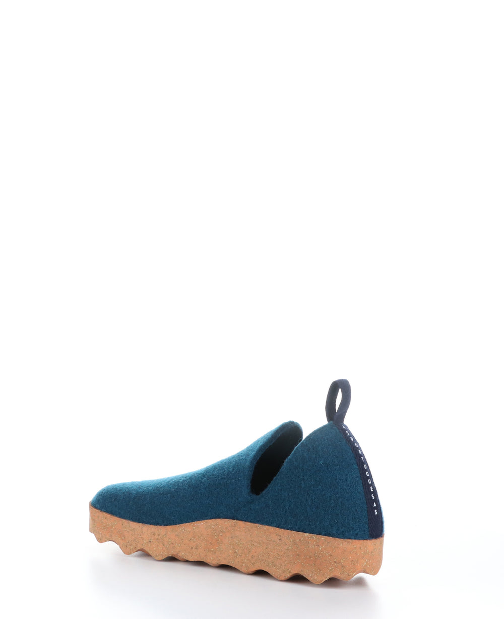 CITY Peacock Blue Round Toe Shoes|CITY Chaussures à Bout Rond in Bleu
