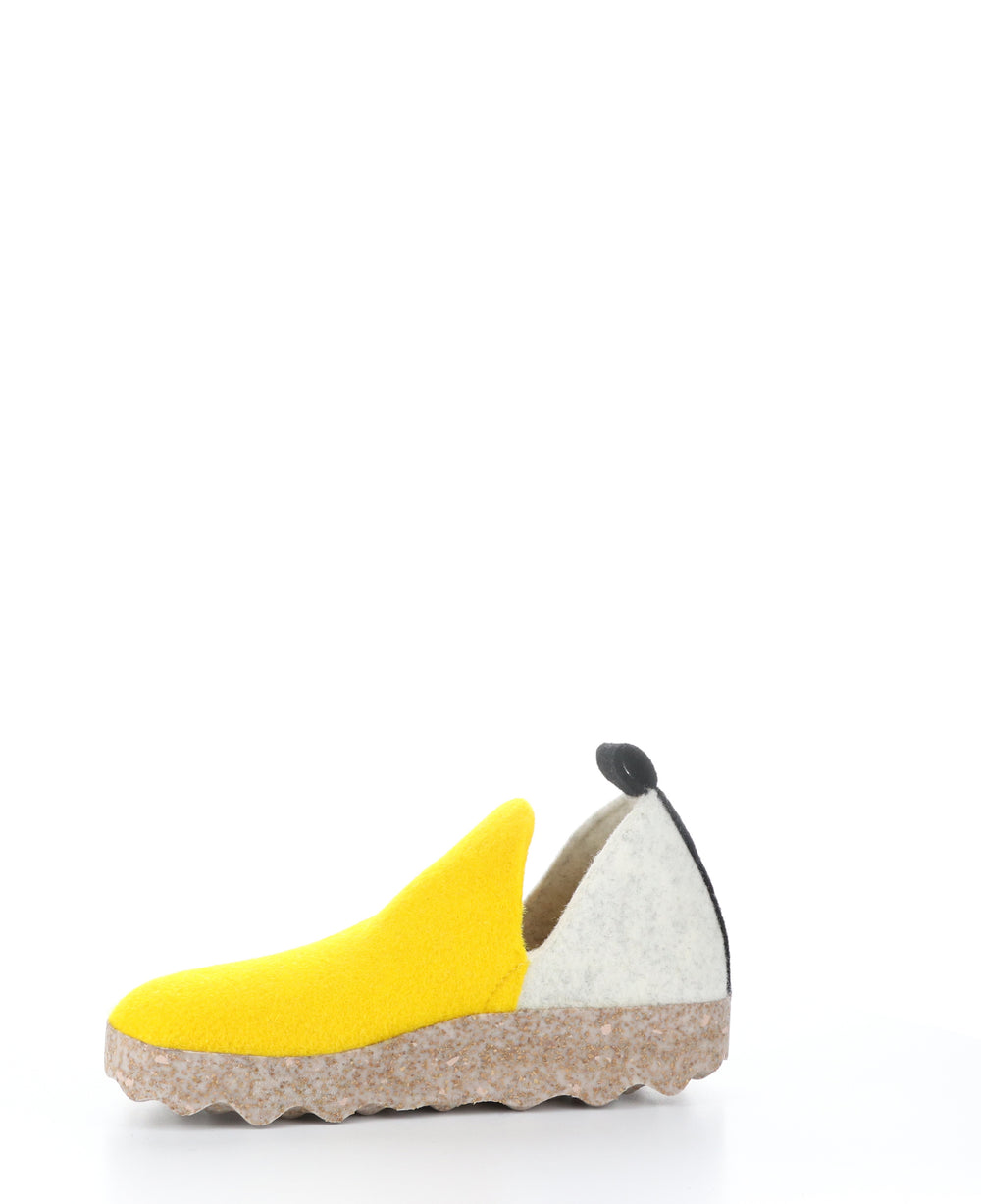 CITY086ASP Yellow/Owht/Blk Round Toe Shoes|CITY086ASP Chaussures à Bout Rond in Jaune
