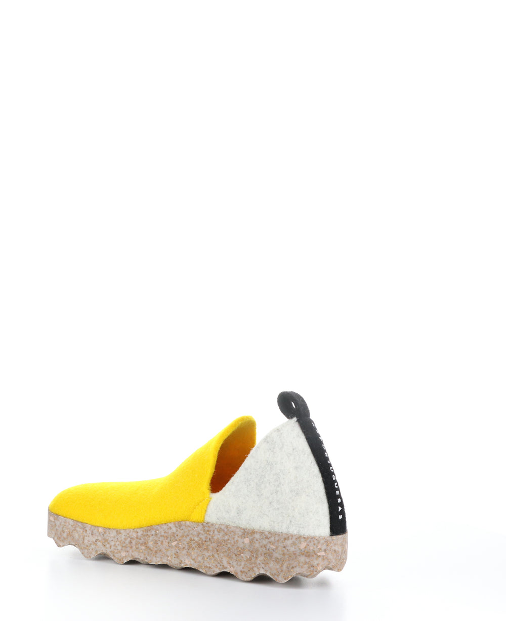 CITY086ASP Yellow/Owht/Blk Round Toe Shoes|CITY086ASP Chaussures à Bout Rond in Jaune