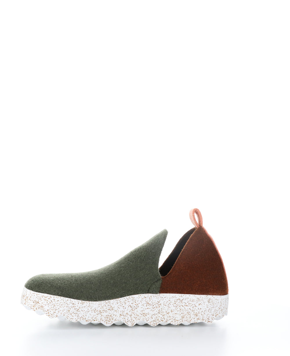 CITY089ASPM Mgreen/Brn/Tang Round Toe Shoes|CITY089ASPM Chaussures à Bout Rond in Vert
