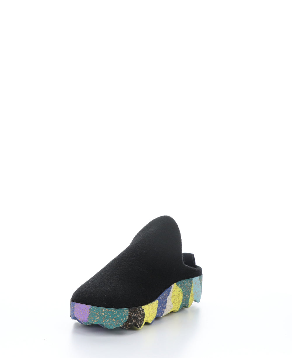 COME023ASP Black/Multi Round Toe Shoes|COME023ASP Chaussures à Bout Rond in Noir