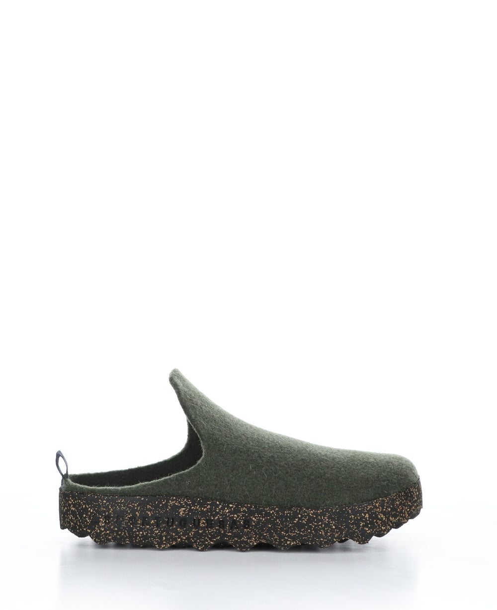 COME061ASPM Military Green Round Toe Shoes|COME061ASPM Chaussures à Bout Rond in Vert