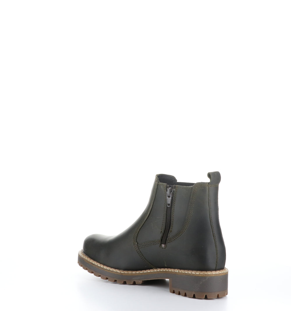 CORRA Olive Zip Up Ankle Boots|CORRA Bottines avec Fermeture Zippée in Vert