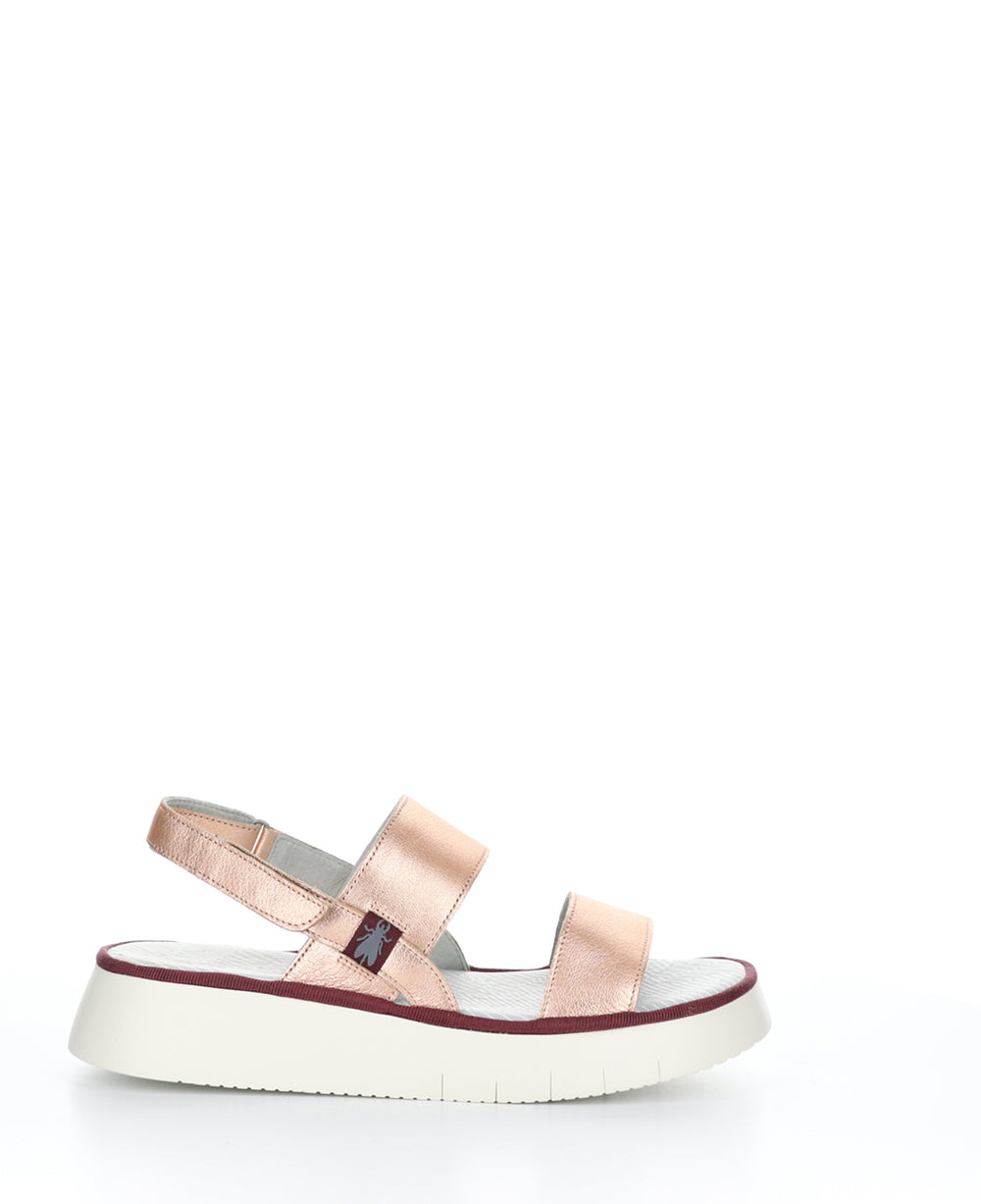 CURA318FLY BLUSH GOLD Wedge Sandals|CURA318FLY Chaussures à Bout Rond in Rose Or